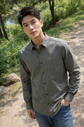 Men's Grey Slim Fit Casual Shirt