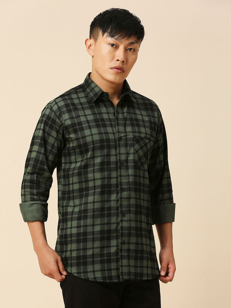 Lush Cotton Checked Shirt for Men 1
