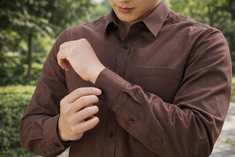 Mens Brown Slim Fit Casual Shirt 7