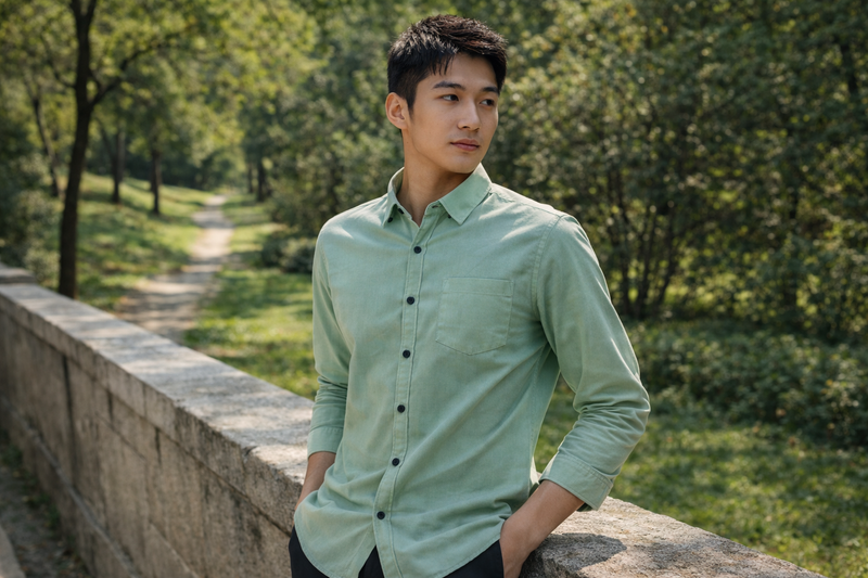 Men's Mint Green Slim Fit Casual Shirt 4