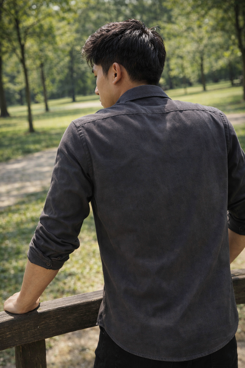 Men's Charcoal Slim Fit Casual Shirt 7