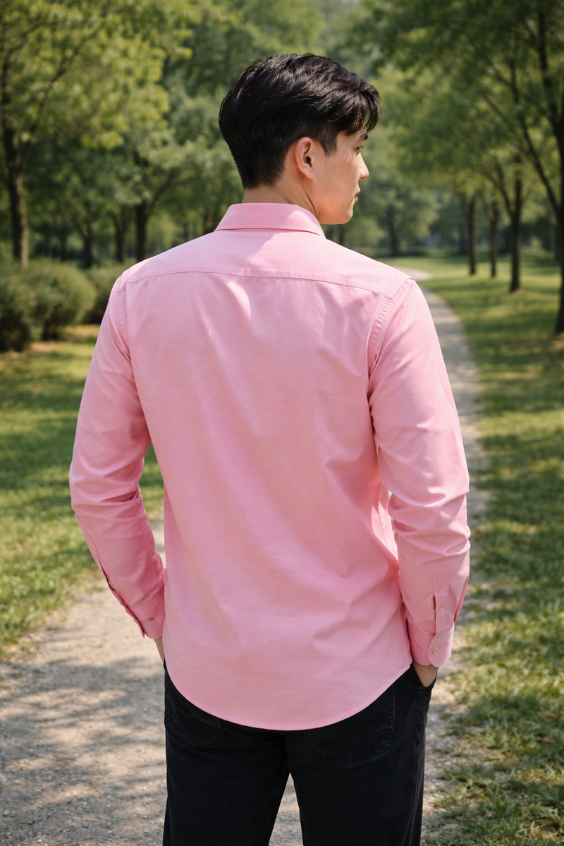 Men's Pink Slim Fit Casual Shirt 4