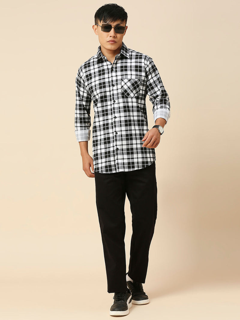 Smooth Checked Cotton Shirt for Men 4