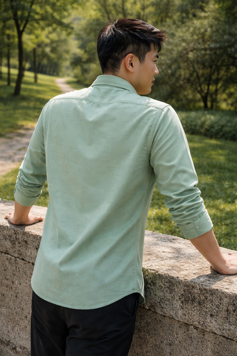 Men's Mint Green Slim Fit Casual Shirt 6
