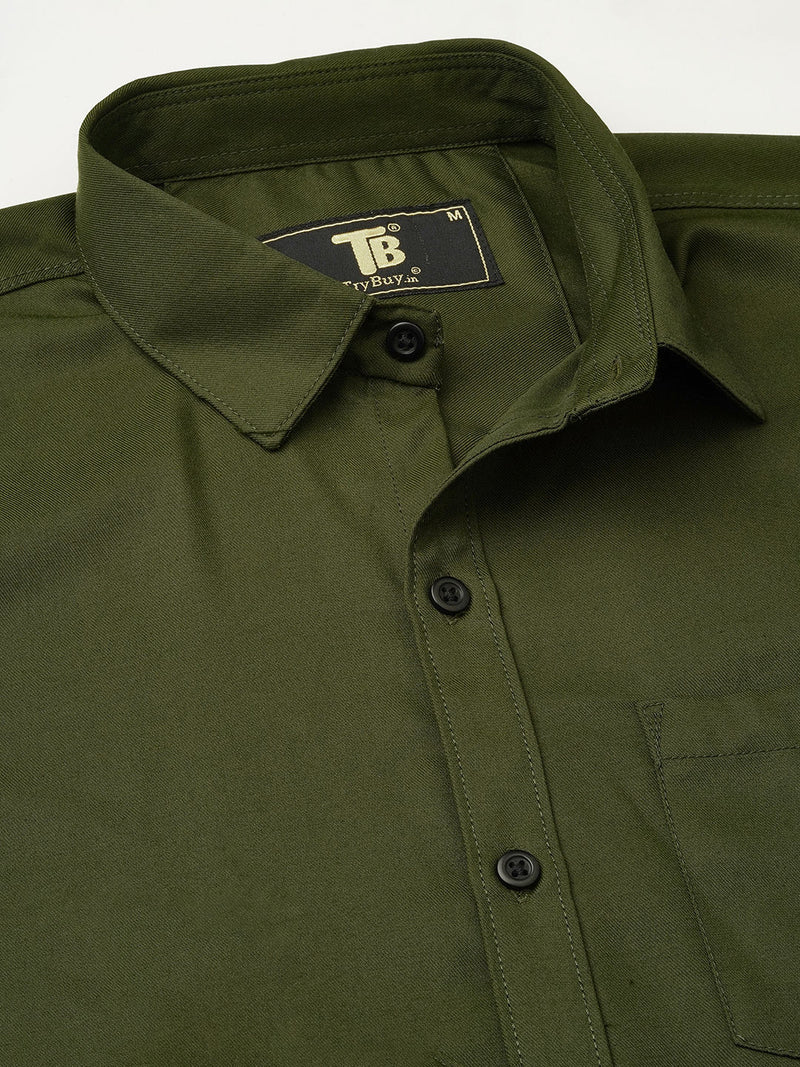 Lorient Green Polyester Shirts for Men 10