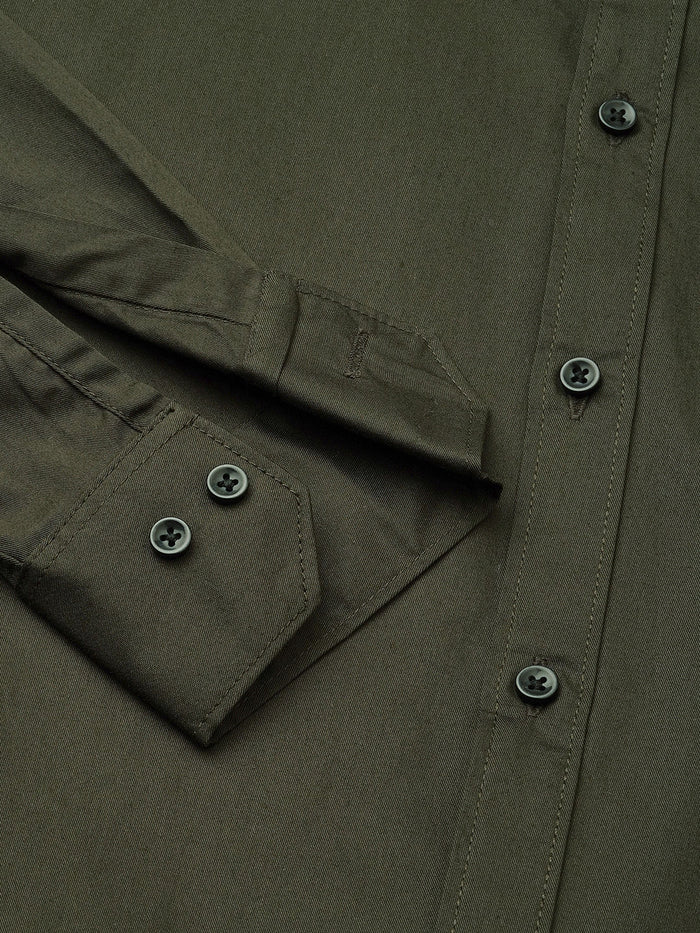 Seine Green Cotton Shirts for Men 2