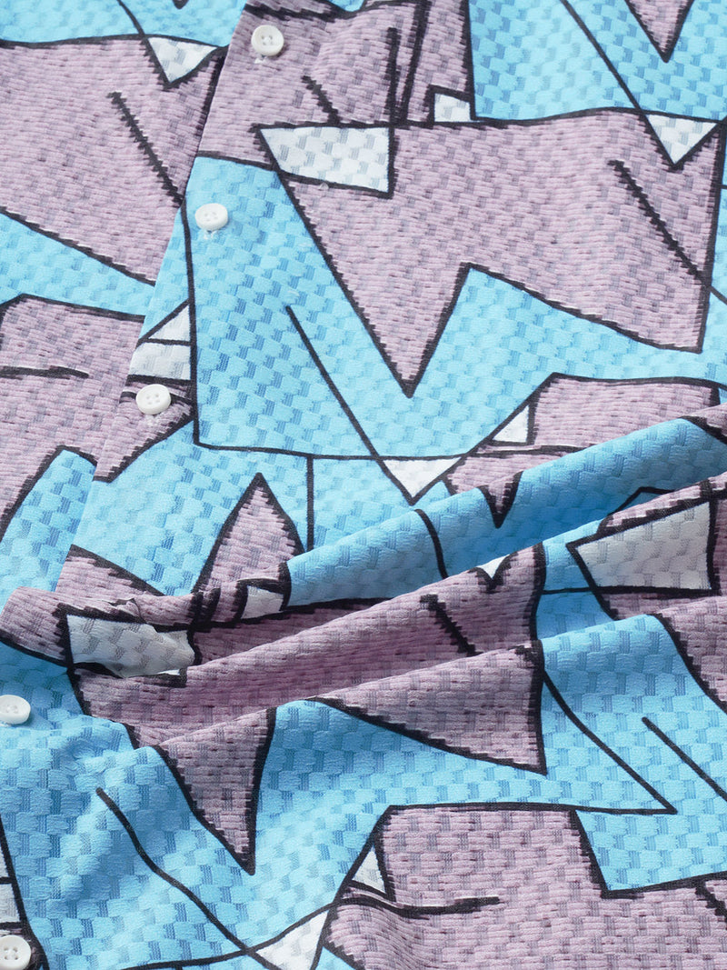 Preppy Printed Half Sleeves Men's Shirt 9