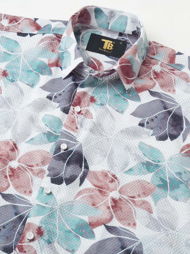 Debonair Cotton Blend Printed Half Sleeves Shirt for Men 9