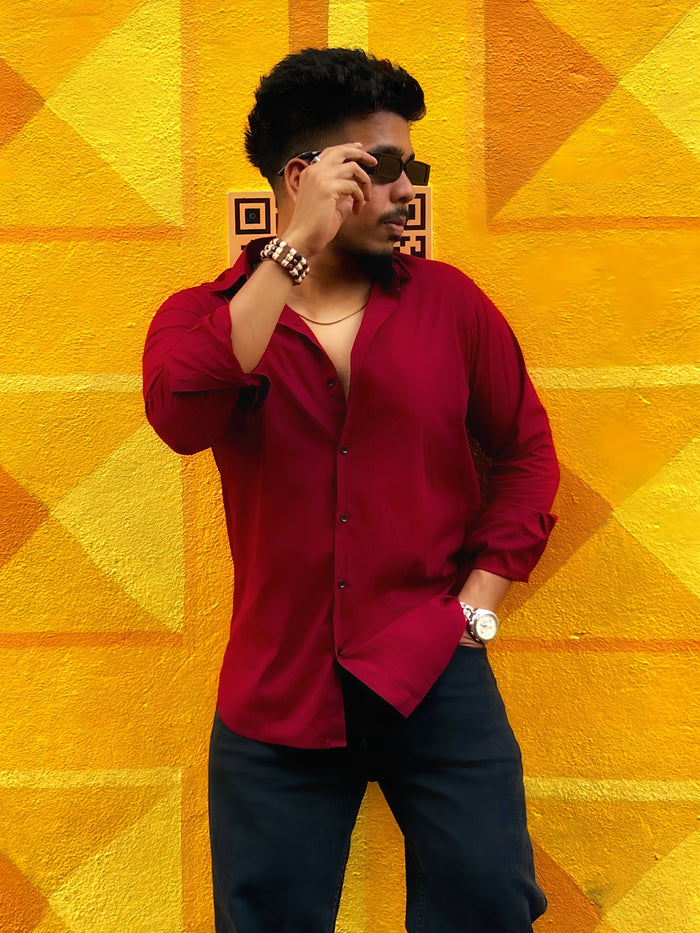 Raimen Maroon Men's Shirt 2