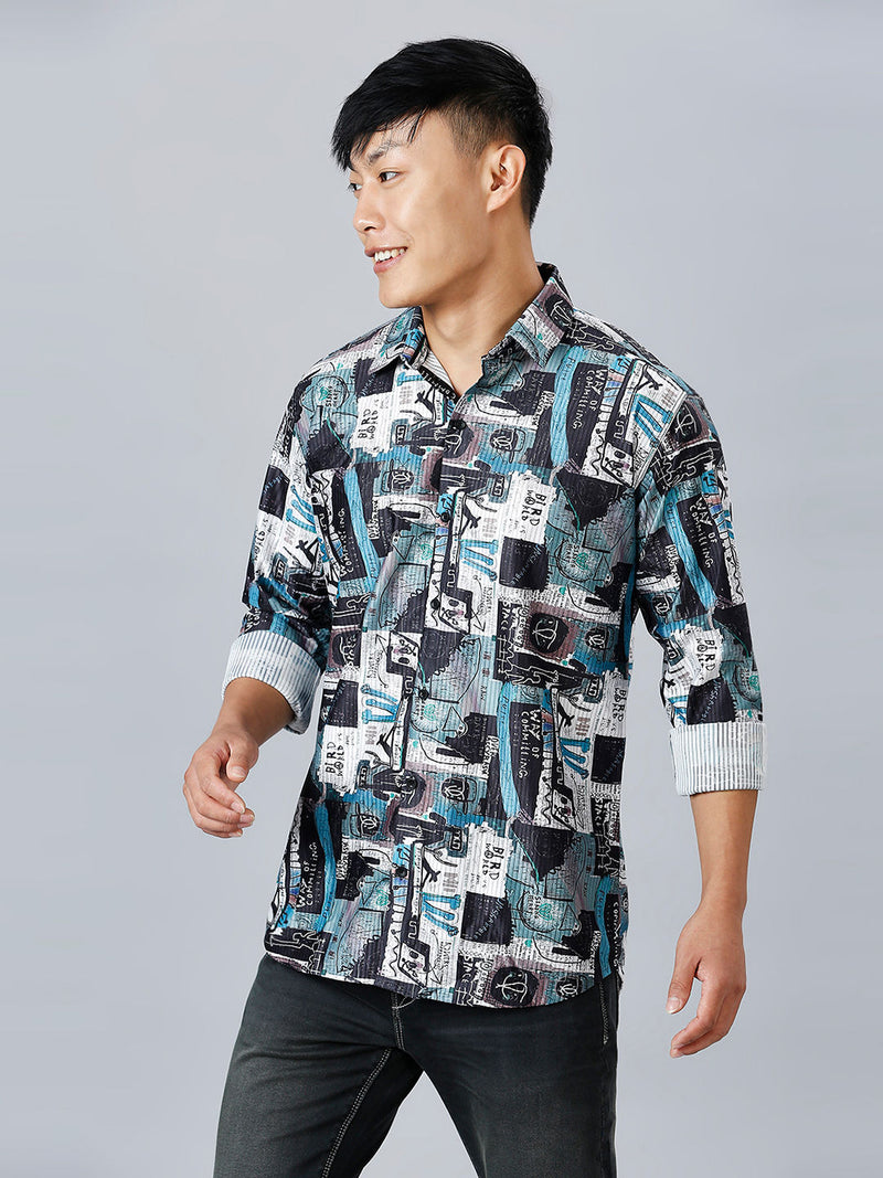 Porto Cotton Blend Printed Shirt for Men 3