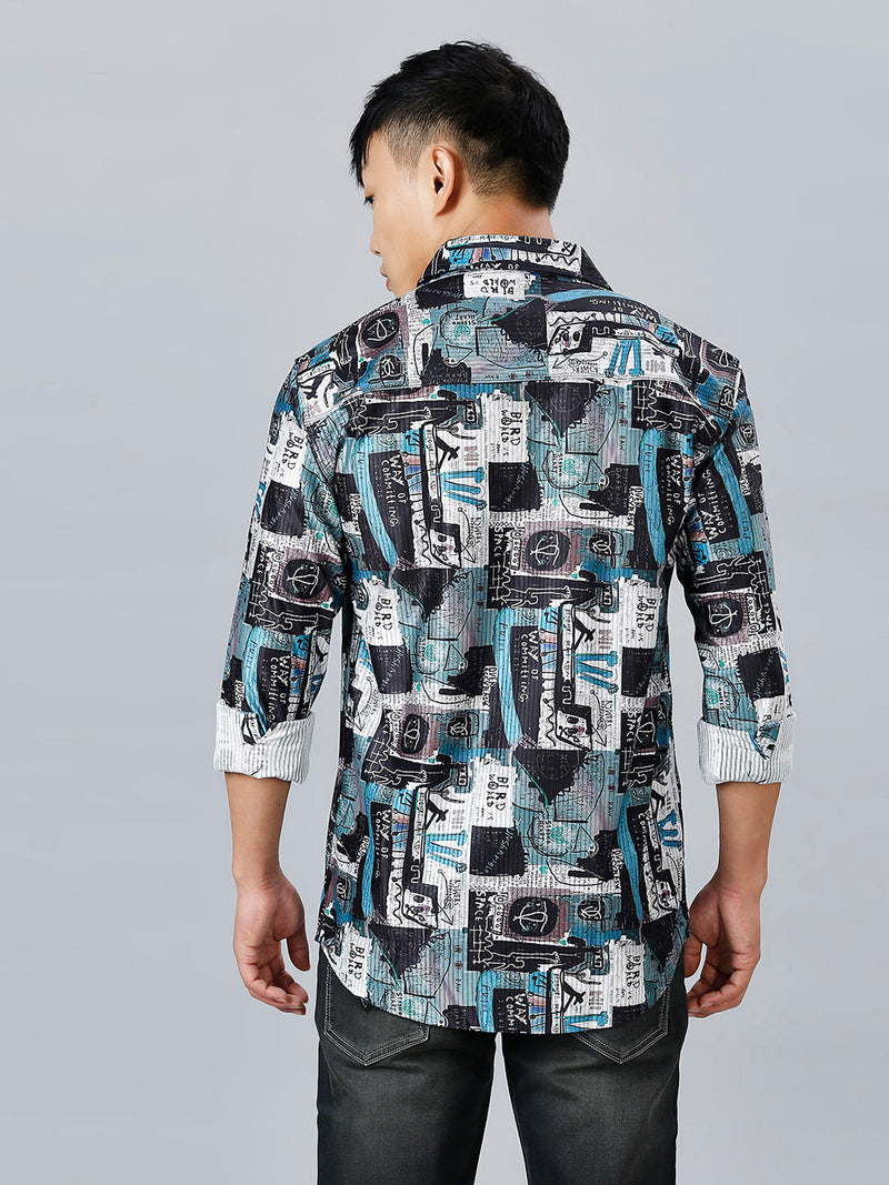 Porto Cotton Blend Printed Shirt for Men 7