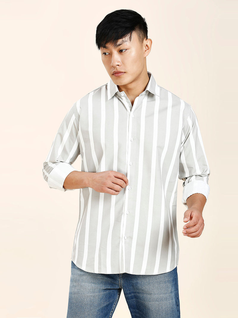 Wolver Striped Cotton Blend Shirt for Men 9