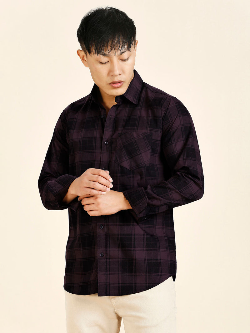 Sleek Checked Cotton Shirt for Men 1