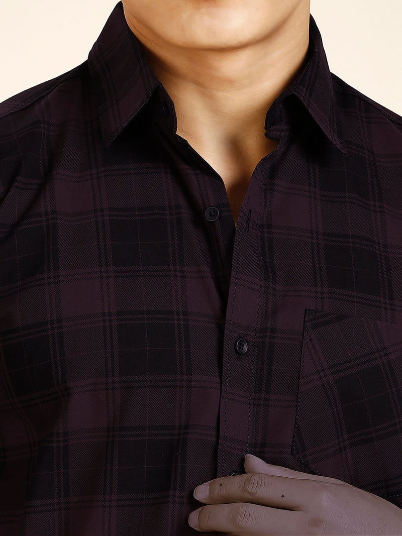 Sleek Checked Cotton Shirt for Men 6