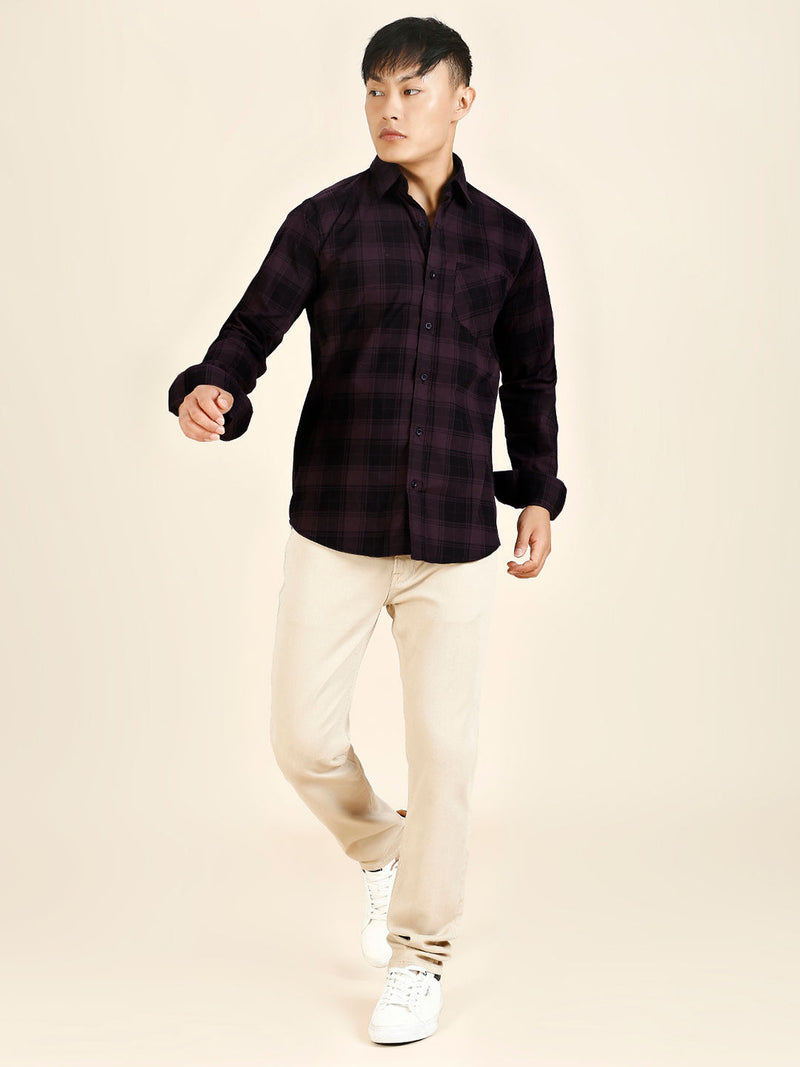 Sleek Checked Cotton Shirt for Men 4