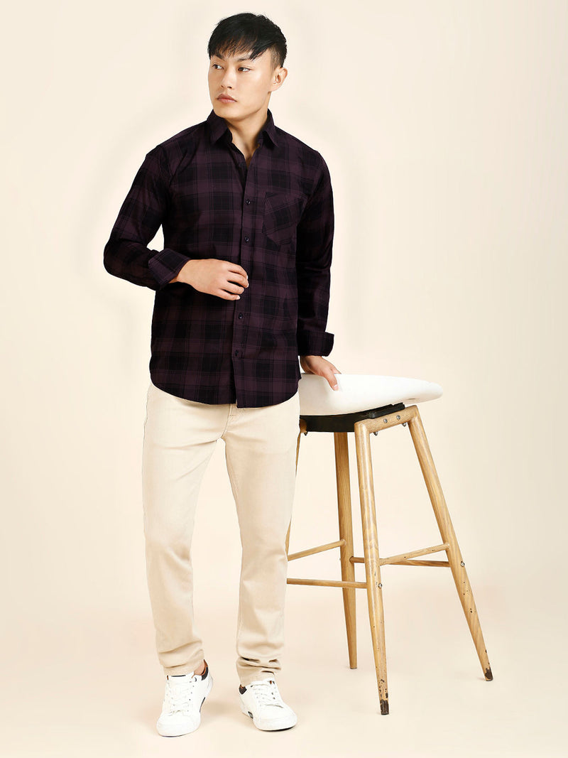 Sleek Checked Cotton Shirt for Men 5