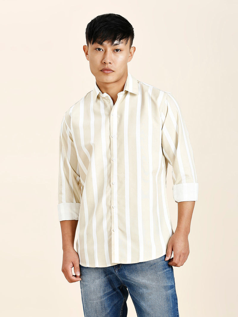 Hampton Cotton Blend Striped Shirt for Men 1