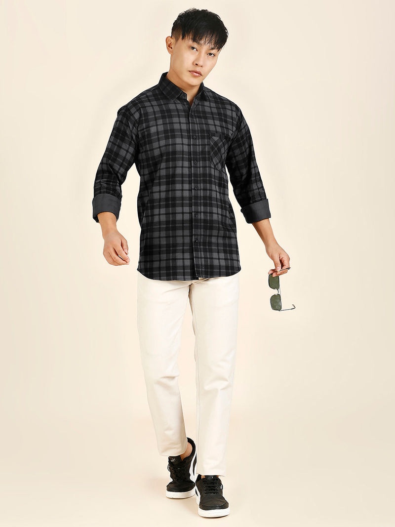 Versatile Checked Cotton Shirt for Men - TB_447 4