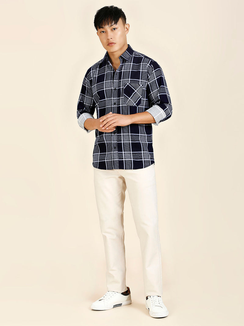 Earthy Cotton Checked Shirt for Men 9