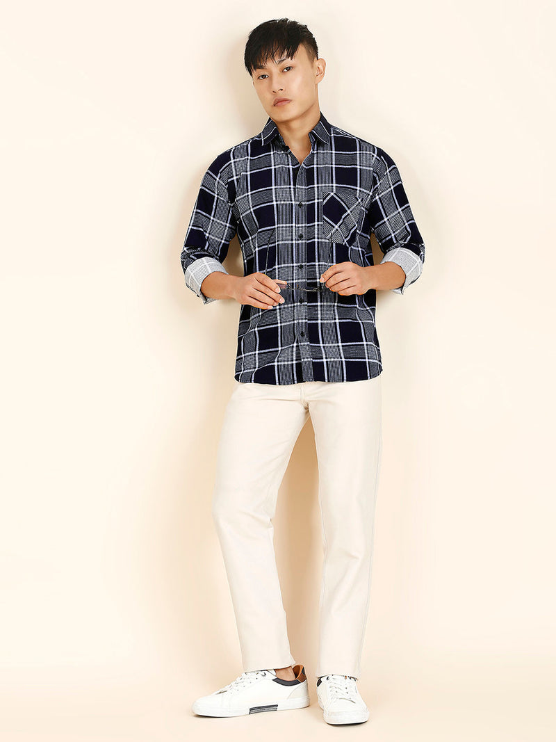 Earthy Cotton Checked Shirt for Men 8