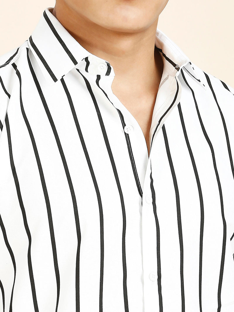 Bohemian Cotton Blend Striped Shirt for Men 7