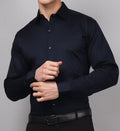 Navy Blue Formal Cotton Shirt for Men