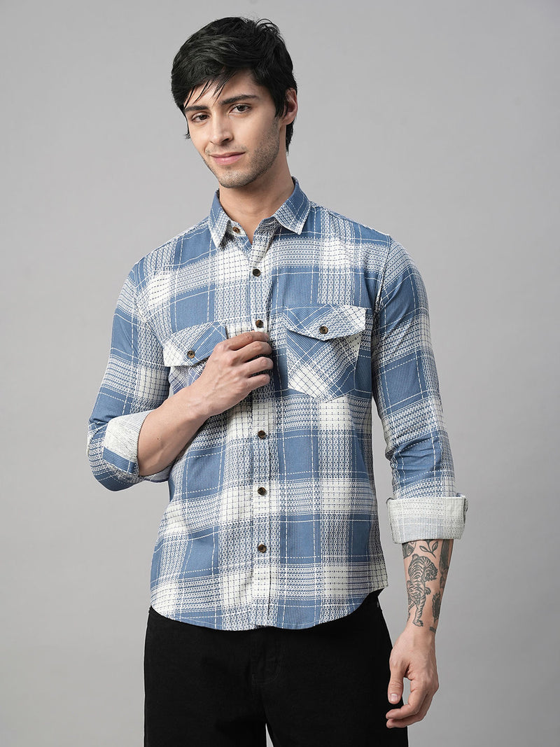 Amalfi Checked Double Pocket Shirt for Men 3