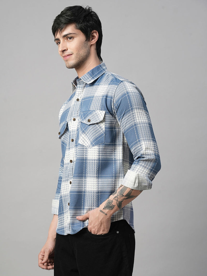 Amalfi Checked Double Pocket Shirt for Men 4