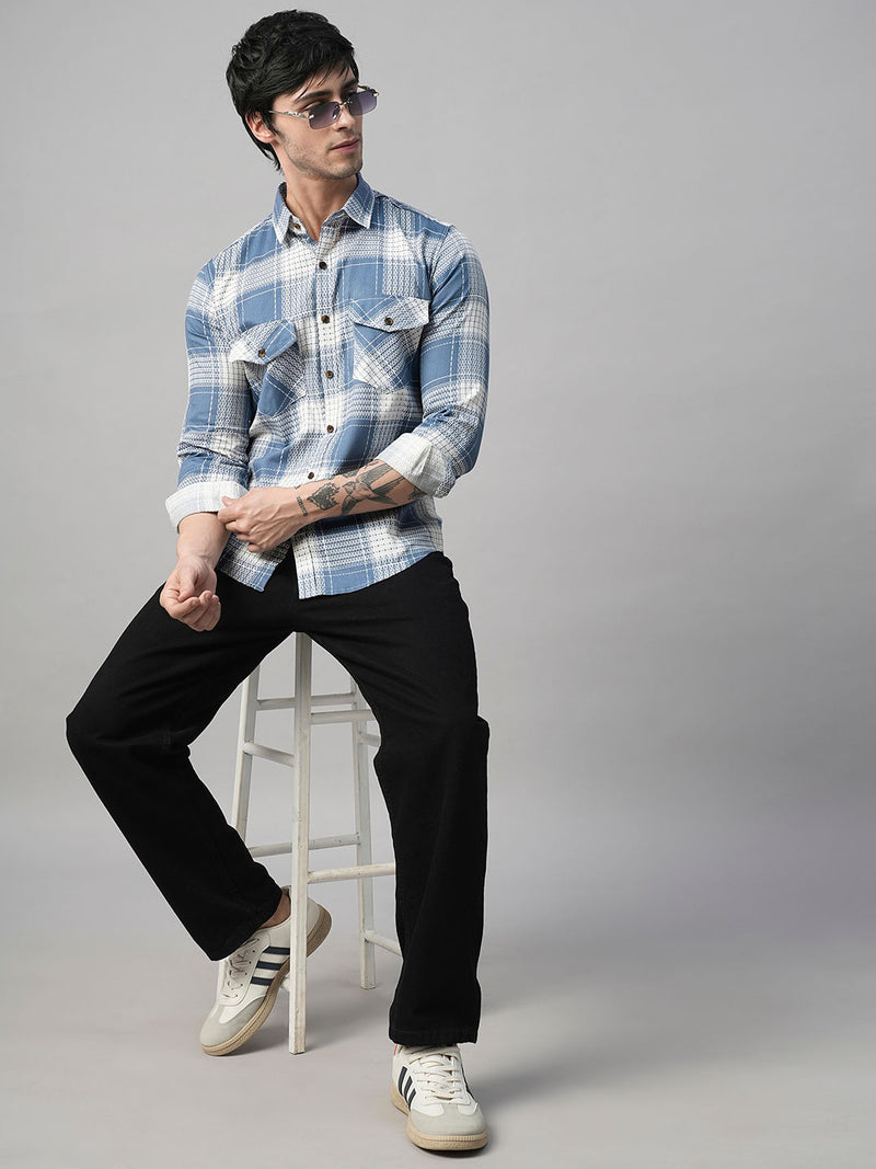 Amalfi Checked Double Pocket Shirt for Men 6