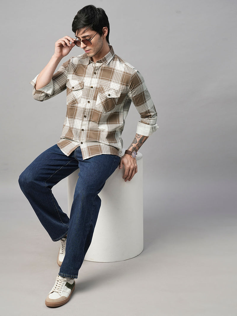 Palermo Checked Double Pocket Shirt for Men 6