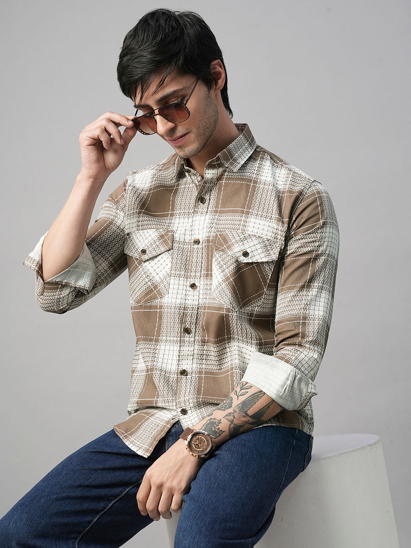 Palermo Checked Double Pocket Shirt for Men 1
