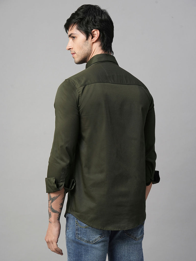 Seine Green Cotton Shirts for Men 8