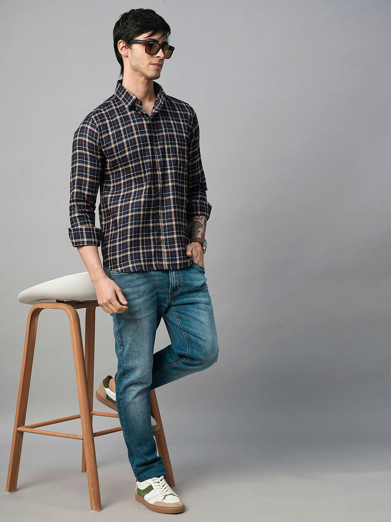 Morphan Checked Cotton Shirt for Men 9