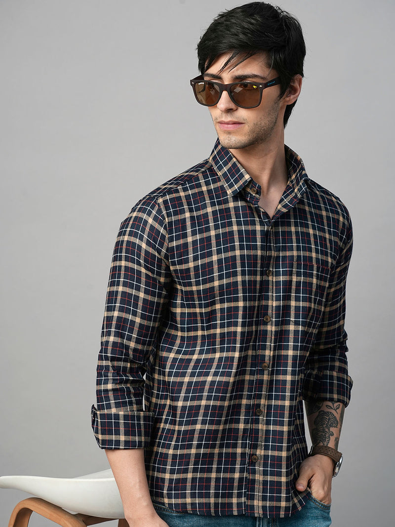 Morphan Checked Cotton Shirt for Men 1