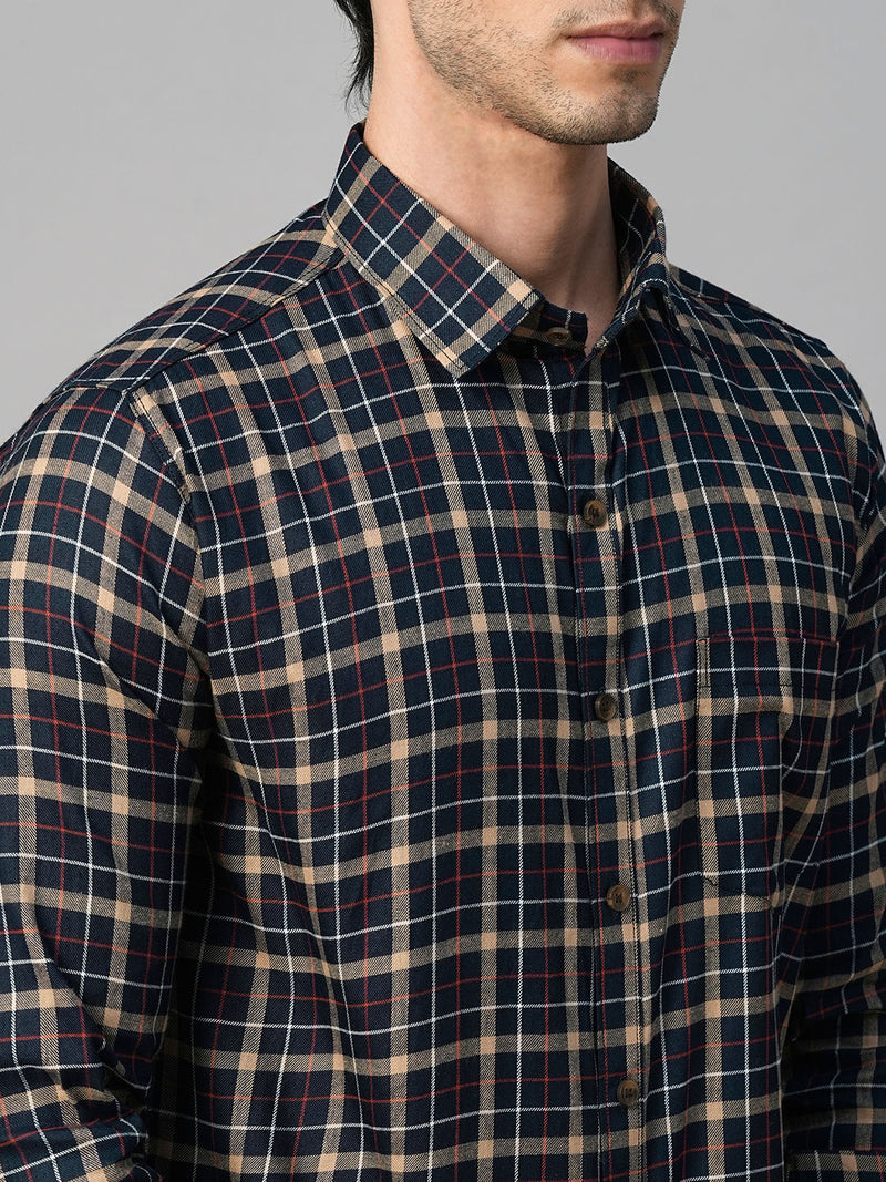 Morphan Checked Cotton Shirt for Men 4