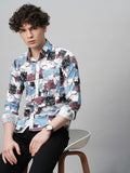 Gritty Cotton Blend Printed Shirt for Men