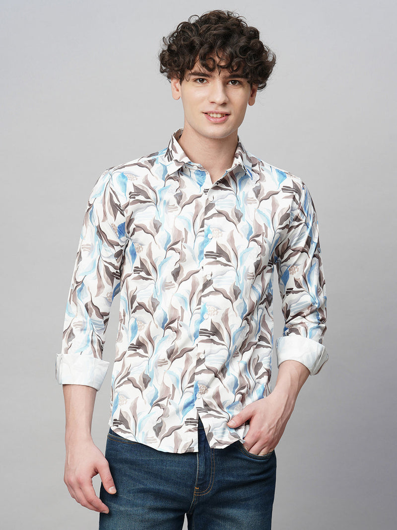 Vivid Printed Cotton Blend Shirt for Men 6