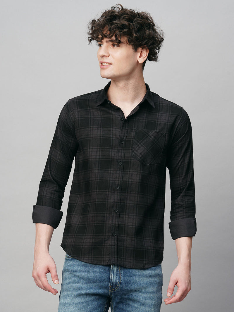 Leisure Cotton Checked Shirt for Men 9