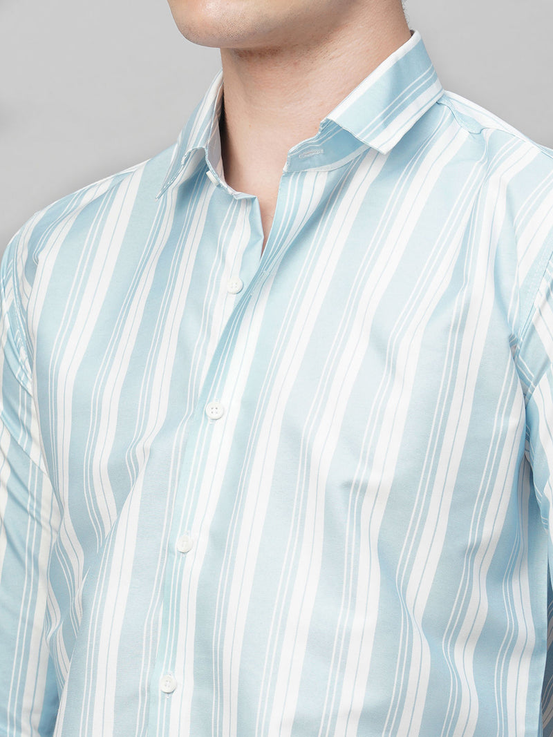 Dynamic Cotton Blend Striped Shirt for Men 5
