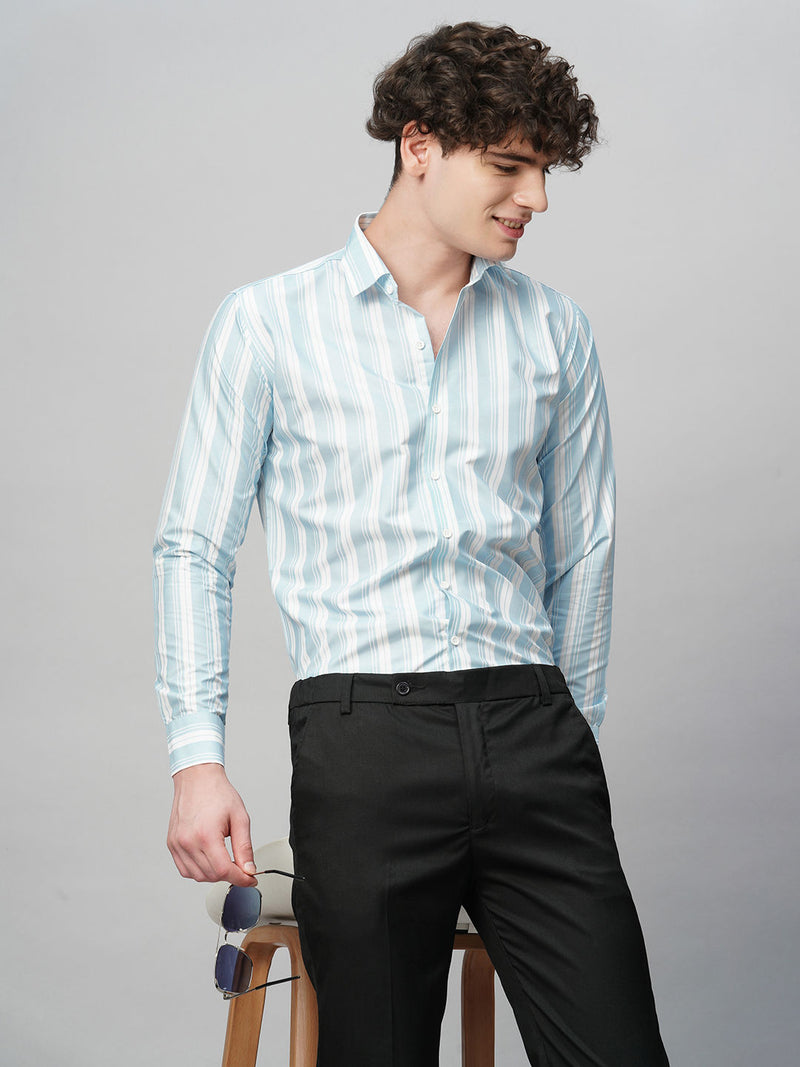 Dynamic Cotton Blend Striped Shirt for Men 3