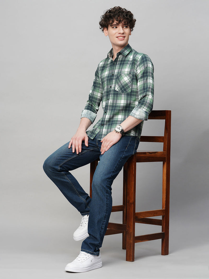 Apex Cotton Checked Shirt for Men 8