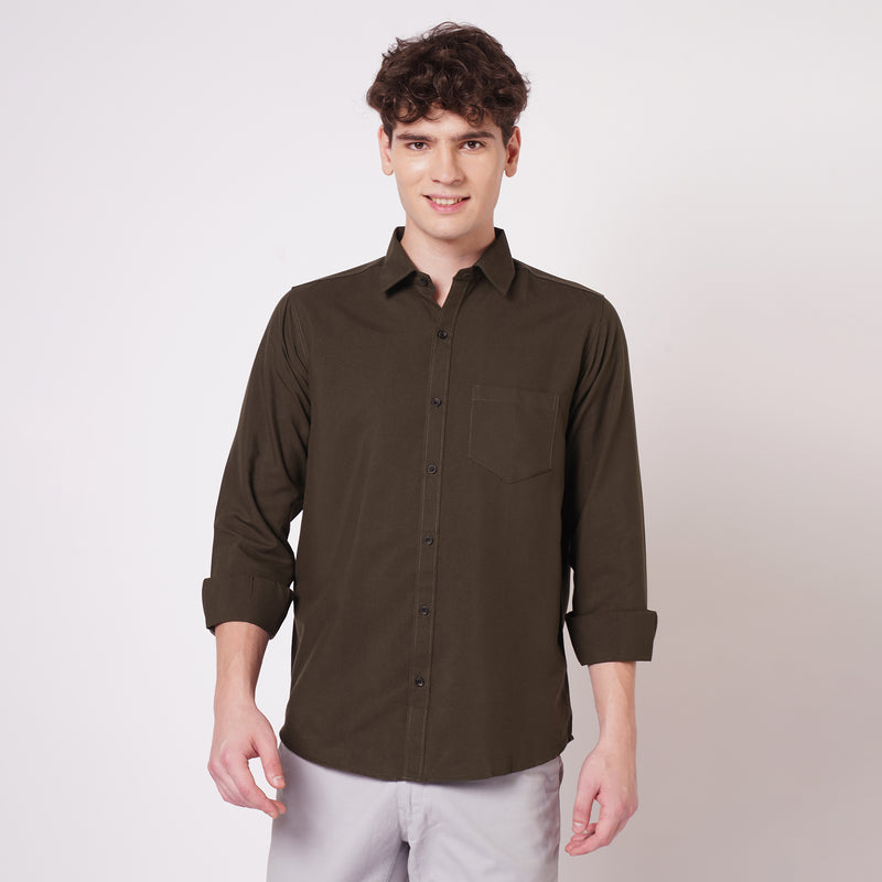 Dark Solid Cotton Shirt for Men - TB_592 1