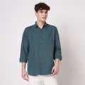 Teal Green Cotton Shirt for Men