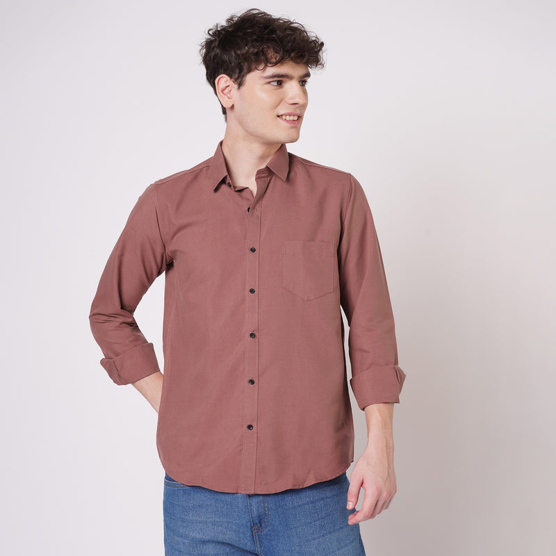 Dusty Rose Cotton Shirt for Men 1