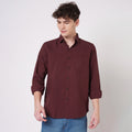Maroon Solid Shirt for Men