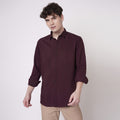 Wine Maroon Cotton Shirt for Men