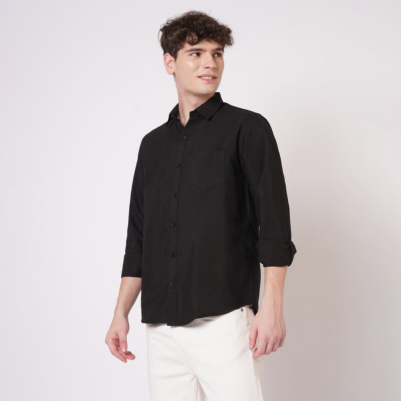 Black Cotton Shirt for Men 3