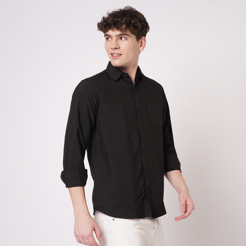 Black Cotton Shirt for Men 4