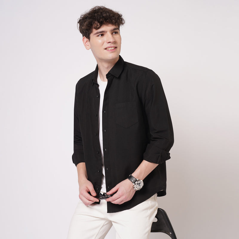 Black Cotton Shirt for Men 5