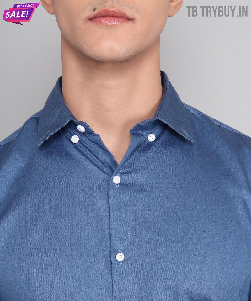 قميص TryBuy Premium Blue غير الرسمي / الرسمي الحصري للرجال 3